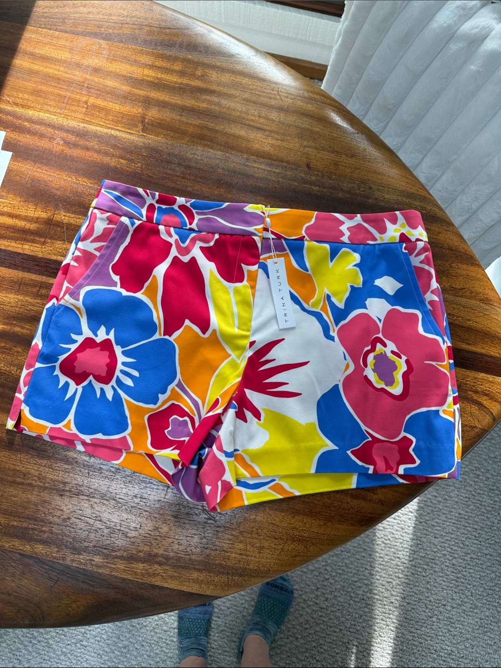 Trina Turk Bright Floral Cotton Shorts - Blue, Pink, Yellow brand new with tags